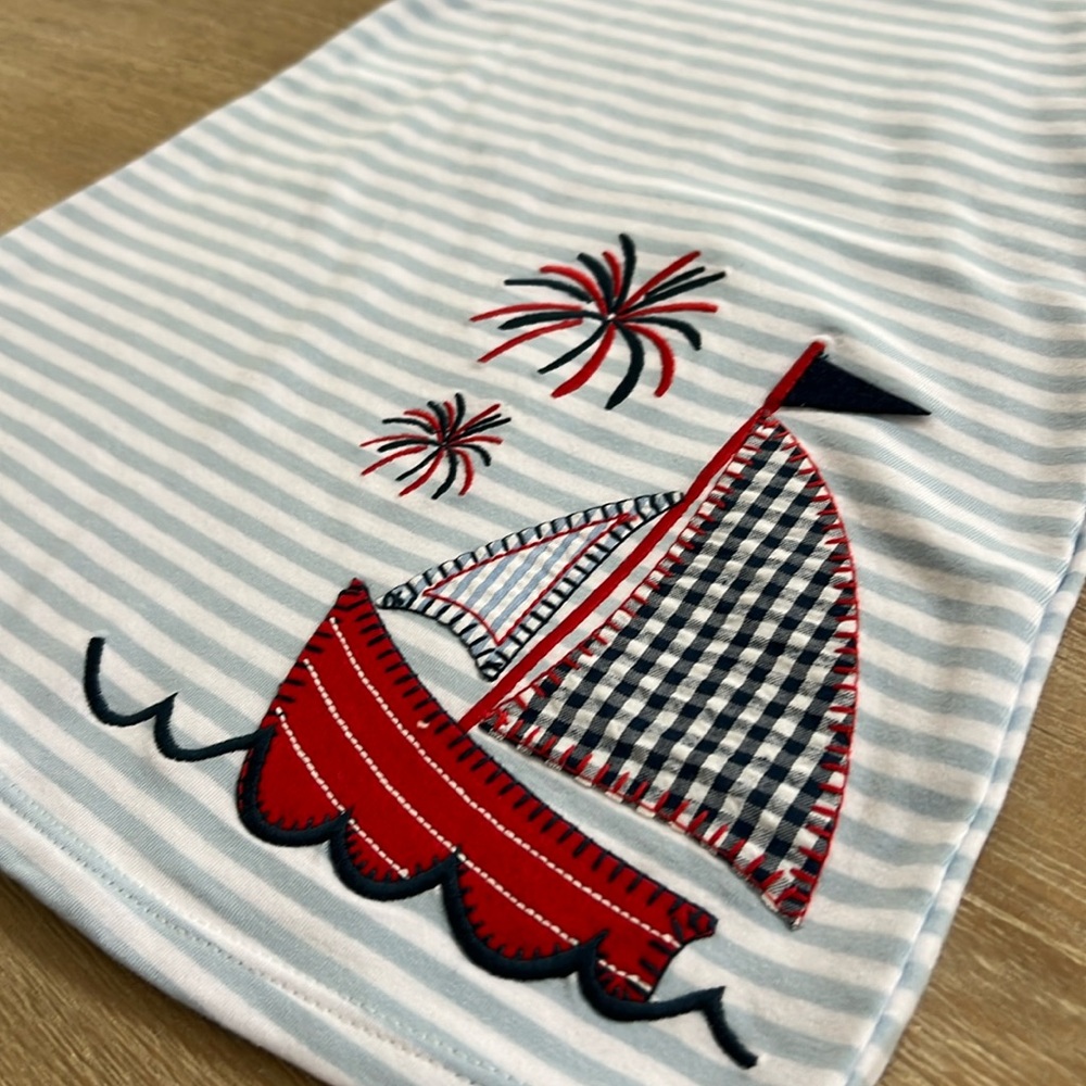 Mud Pie Girl Cotton Sailboat T Shirt Dress Americana Gingham 12-18 months - Picture 3 of 7